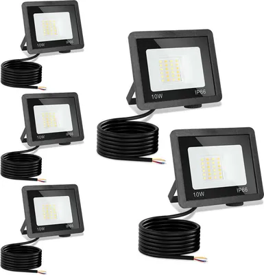 Image de Projecteur LED Hengda Projecteur LED de chantier 5X 10W 3 couleurs 3000/4000/6500K Floodlight avec IP66 étanche