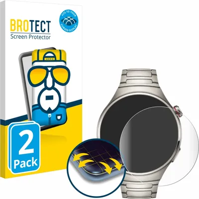 Produktbild von 2x BROTECT Fullscreen Schutzfolie für Huawei Watch 4 Pro Displayschutz Folie Fullcover Klar Transparent