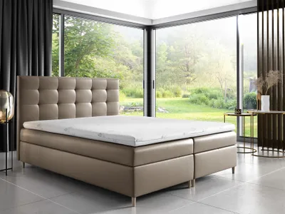 Produktbild von Boxspringbett Schlafzimmerbett ARVID 180x200cm Kunstleder Cappuccino