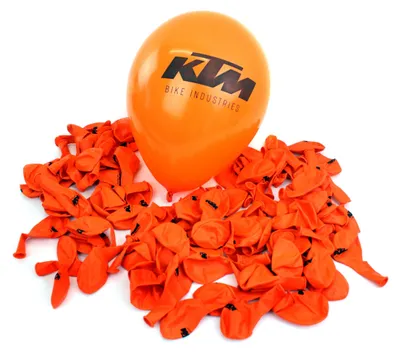 Produktbild von KTM Luftballon mit Logo-Print in Orange/schwarz + Bisomo-Sticker, Menge:100