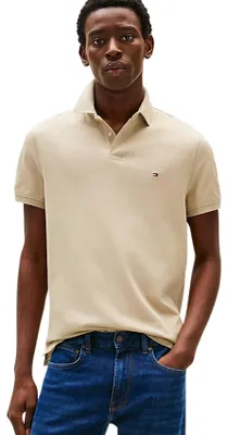 Produktbild von Tommy Hilfiger Polo beige uni normale Passform Baumwolle