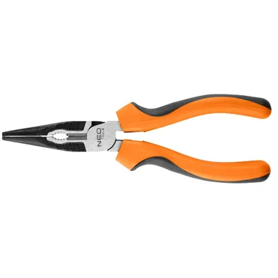 Produktbild von NEO TOOLS Flachrundzange 40% FS 160 mm 01-154, 2-Komponenten-Griffe, CrNi-Stahl, 58-64 HRC