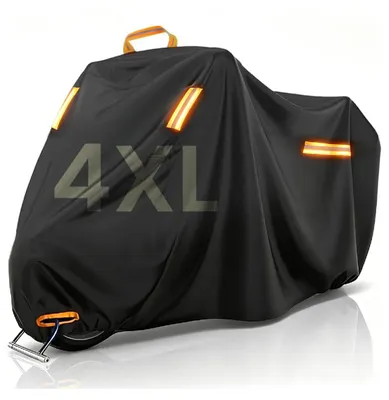 Obrázok produktu pre Ochranný obal na motocykel, vodeodolný, vonkajší, 420D, chráni pred dažďom a poveternostnými vplyvmi (295 × 110 × 140 cm)