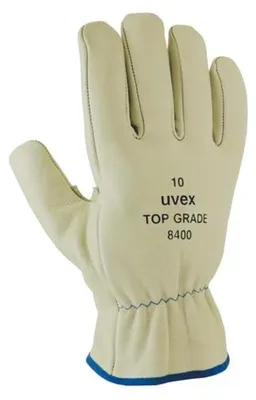 Imagen del producto de Guante de cuero uvex, modelo 8400, color gris, talla 10