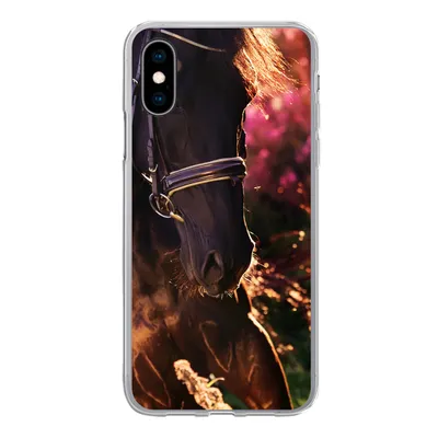 Produktbild von MuchoWow® Handyhülle Schutzhülle Hülle für iPhone X Pferd - Sonne - Porträt Silikon Softcase Handy Hülle - Handyhülle