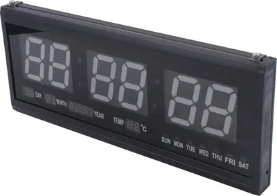 Obrázek produktu pro Velké digitální nástěnné hodiny – LED nástěnné hodiny – 48 cm – 12/24 hodin – datum a teplota (°C) – DC 5 V ≤1,5 W