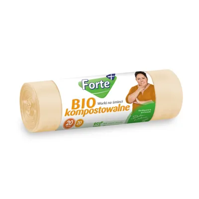 Produktbild von Forte+ Worki biokompostowalne 20L 20 szt. szybki rozkład