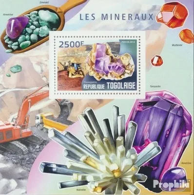 Produktbild von Briefmarken Togo 2014 Mi Block 1018 (kompl. Ausgabe) postfrisch Mineralien