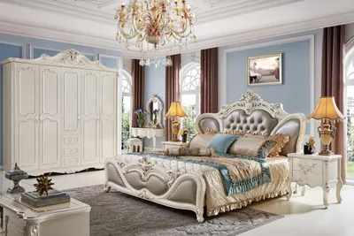 Immagine prodotto di Chesterfield in vero legno letto comodino 3 pezzi camera da letto mobili completi