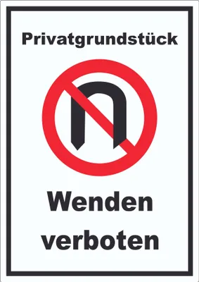 Produktbild von Privatgrundstück Wenden verboten Aufkleber A4 (210x297mm)