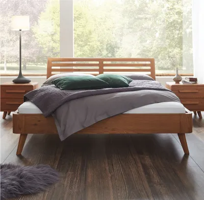 Produktbild von HASENA Oak Line Bett Soleo Füße Masito 20 Eiche cognac 180x200