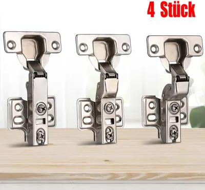 Produktbild von 4 Stücke Topfband 35mm mit Dämpfung Schrank Scharnier Türscharniere Schrank Tür Dämpfer Mittelanschlag
