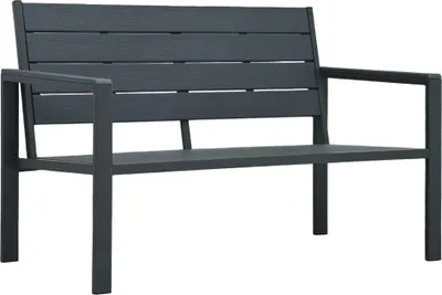 Obrázok produktu pre vidaXL Záhradná lavička 120 cm HDPE sivá Drevo Optika