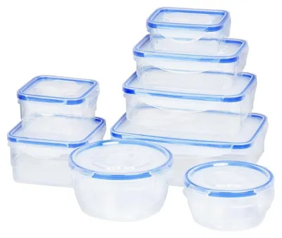 Obrázok produktu pre Sady plastových nádob na potraviny s vekom a tesnením – 8 kusov