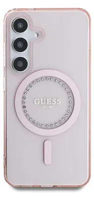 Produktbild von Guess Rhinestones MagSafe Hülle S25 Pink
