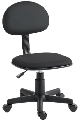 Produktbild von Schreibtischstuhl ohne Armlehnen, höhenverstellbar, mit 360°-Drehrollen, niedrige Rückenlehne, Schwarz
