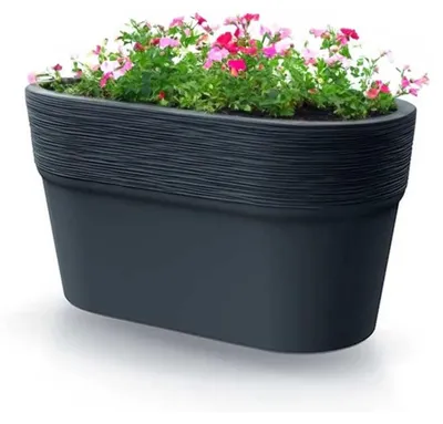 Produktbild von Prosperplast Pflanztopf Windsor - anthrazit - L28 x B15 x H15 cm