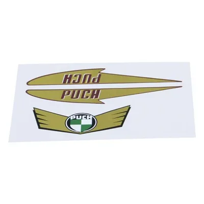 Obrázek produktu pro Samolepky set "zlaté pruhy & logo" pro Puch MS MV DS VS VZ 50