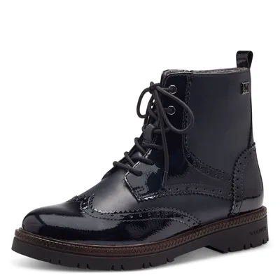 Produktbild von s.Oliver Damen Schnürstiefel ohne Absatz mit Reißverschluss Vegan, Blau (Navy),