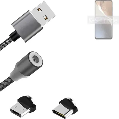 Produktbild von K-S-Trade Hochwertiges Magnet-Lade-kabel Sync-Kabel Daten-Kabel für Motorola Moto G32 mit USB-Typ-C-Anschluss und Micro-USB-Anschluss 2A bis zu