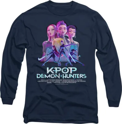Produktbild von K-Pop Demon Hunters - T-Shirt für Herren/Damen Uni, Langärmlig TV20413 (XL) (Marine)