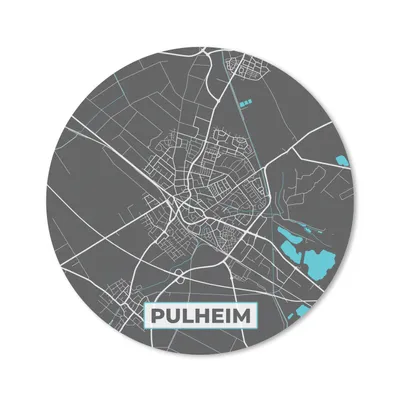 Produktbild von MuchoWow® Mauspad Mousepad Stadtplan - Karte - Pulheim - Blau - Deutschland - Karte 50x50 cm - Mousepads - Maus Mat - Pad - Mausunterlage - Vinyl