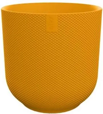 Zdjęcie produktu dla Doniczka Jazz Round - bursztynowozólta - srednica 26cm x wysokosc 24cm