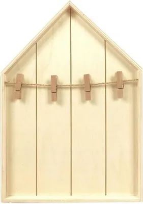 Produktbild von Haus Holzregal mit Wäscheklammern 19 x 28 cm