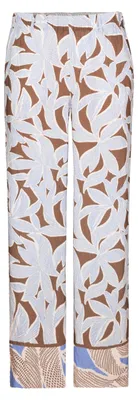 Produktbild von PARIGI Hose, braun meliert, Größe 40, mit sommerlichem Allover-Print und weitem Bein