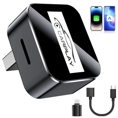 2-in-1 Drahtlosadapter für CarPlay & Android Auto, USB-A/C, schwarz