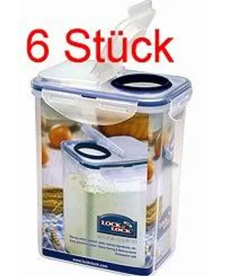 Immagine prodotto di Set di 6 contenitori rettangolari Lock & Lock con scivolo HPL813F