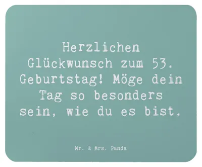 Produktbild von Mr. & Mrs. Panda Mouse Pad Spruch 53. Geburtstag - Meeresbrise - Geschenk, Geburtstagsgeschenk, Mauspad, Mousepad, Alter, Freude machen, Geburtstagsspruch, einzigartig