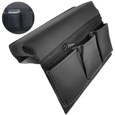 Produktbild von Auto Tür Organizer Leder Armlehnen Tasche Aufbewahrung 24x18x11cm mit 3 Fächern für Auto Innenraum Universal Schwarz