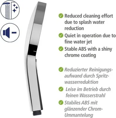Produktbild von Famanu Duschsystem Softwater - Regendusche und Handdusche - Höhenverstellbar - Edelstahl - Einfache Montage - Chrom