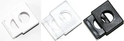 Produktbild von 10 Stück Kordelstopper (1-Loch) für Kordeldurchmesser bis 10 mm - transparent