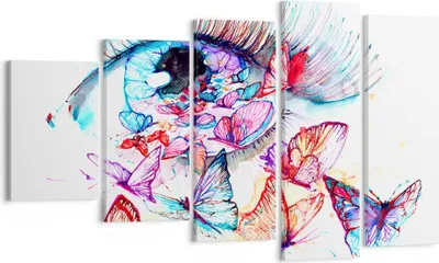 Produktbild von Bild auf Leinwand - Leinwandbild - Auge Butterflys Fantasie Fantasie - 100x60cm - Wand Bild - Wanddeko - Leinwanddruck - Bilder - Kunstdruck - Leinwand bilder - Wandkunst - EG100x60-3096