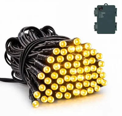 Batterie-Lichterkette 5 m, 50 LED warmweiß, Timer, IP65