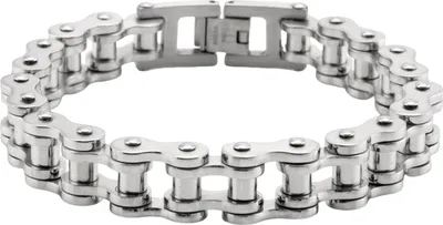 Produktbild von Uni-Armband, Motorradketten-Design, Edelstahl, Punk-Hip-Hop-Stil, glänzend, glatt, für verschiedene Anlässe