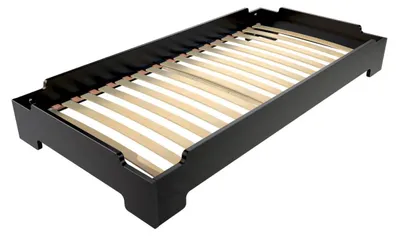 Productafbeelding van Stapelbed 90x190 - 1 persoonsbed van massief hout - zwart