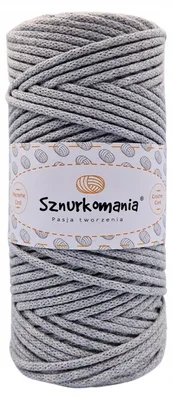 Produktbild von Sznurkomania Baumwollschnur 3mm 100m Makramee Grau