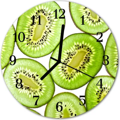 Produktbild von Glasuhr Wanduhr Küchenuhr Echt-Glas 30fi cm Kiwi grün