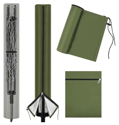 Produktbild von Wäschespinne Schutzhülle 420D mit Reißverschluss 165x16x16cm Armeegrün