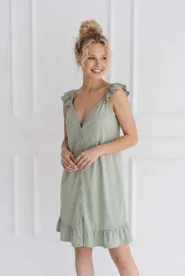 DOLCE SONNO Damen Stillnachthemd aus 100% Baumwolle