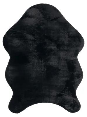 Produktbild von Teppich Wohnzimmer Kurzflor Modernes Kunstfell Fellform Weich Einfarbig Rutschfest Grösse 120x160 cm Fell-form