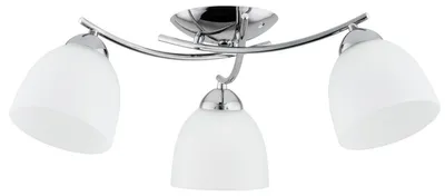 Immagine prodotto di Lampada da soffitto ALIA cromata bianca 3xE27x15W in metallo, dimensioni: 21x55x55 cm, IP20, Alfa