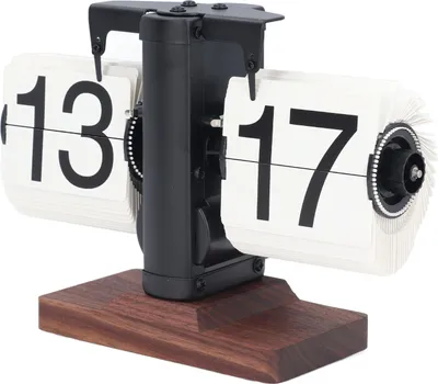 Image de Horloge rétro à bascule Style Minimalisme Petite Balance 24H Horloge automatique à bascule Horloge mécanique à bascule Tablette noire Page blanche