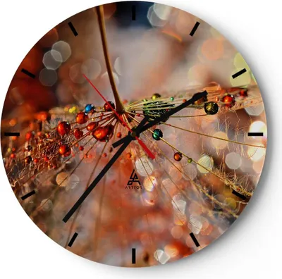 Produktbild von Wanduhr - Rund - Glasuhr - Spinnennetz modern - 40x40cm - Schleichendes Uhrwerk - Lautlos - zum Aufhängen bereit - Dekoration Modern - Wanddekoration aus Glas - C3AR40x40-3774