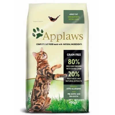 Productafbeelding van APPLAWS Kattenvoer, droogvoer, kip en lam, 400 gram
