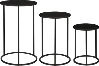 Image de Mica Decorations Table d'appoint Quinty - 32x32x50 cm - Fer - Noir - Set de 3