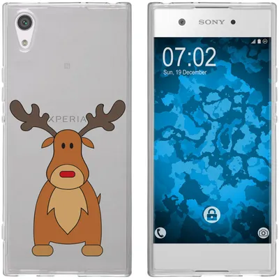 Produktbild von PhoneNatic Case kompatibel mit Sony Xperia XA1 Silikon-Hülle X Mas Weihnachten Rentier M3